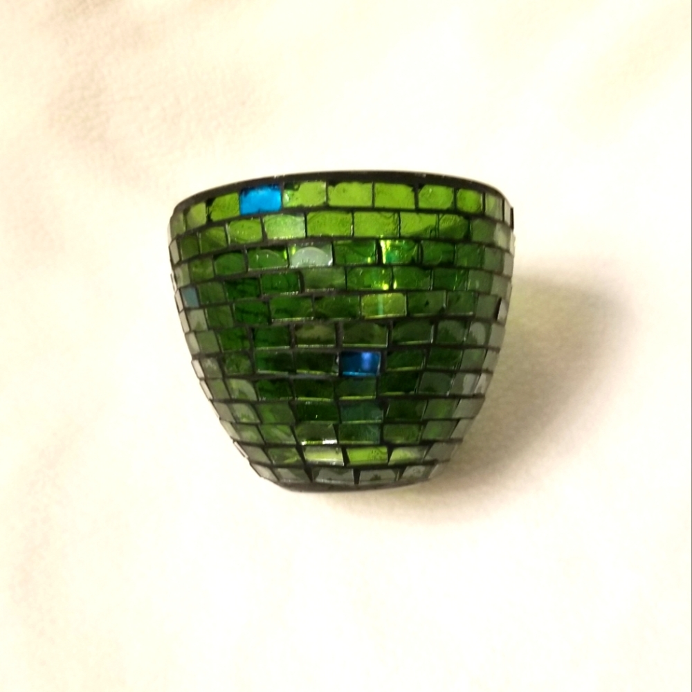 *NWOT* Glass Candle Holder, Green